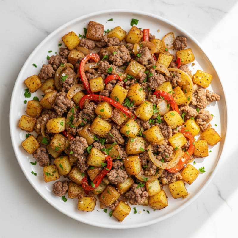 Crispy Ground Beef and Potato Hash