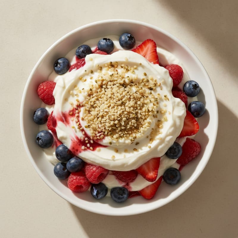 Greek Yogurt Protein Parfait with Mixed Berries