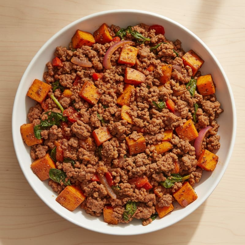 Ground Beef and Sweet Potato Skillet