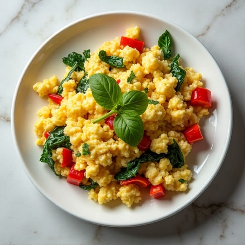 Fluffy Egg and Veggie Scramble with Fresh Herbs