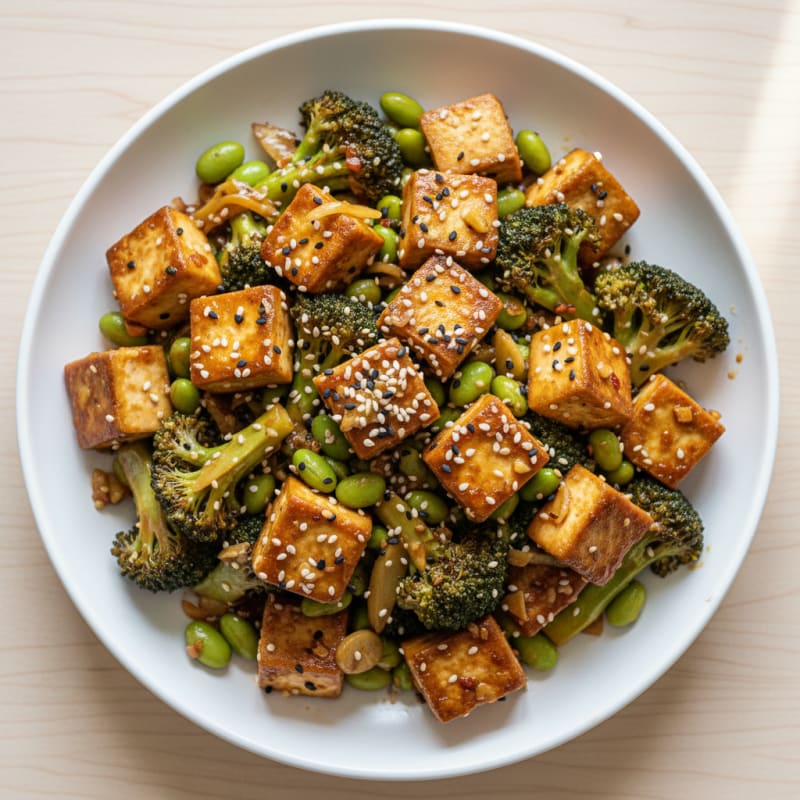 Sesame Tofu and Broccoli Stir-Fry