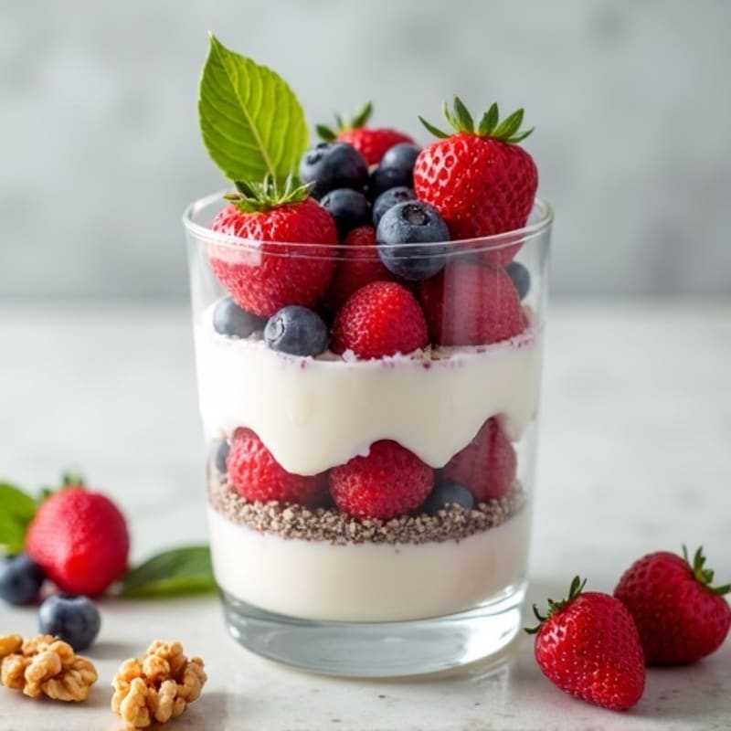 Greek Yogurt Protein Parfait with Mixed Berries