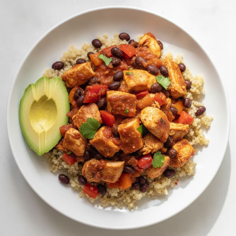 Slow Cooker Salsa Chicken with Black Beans and Bell Peppers