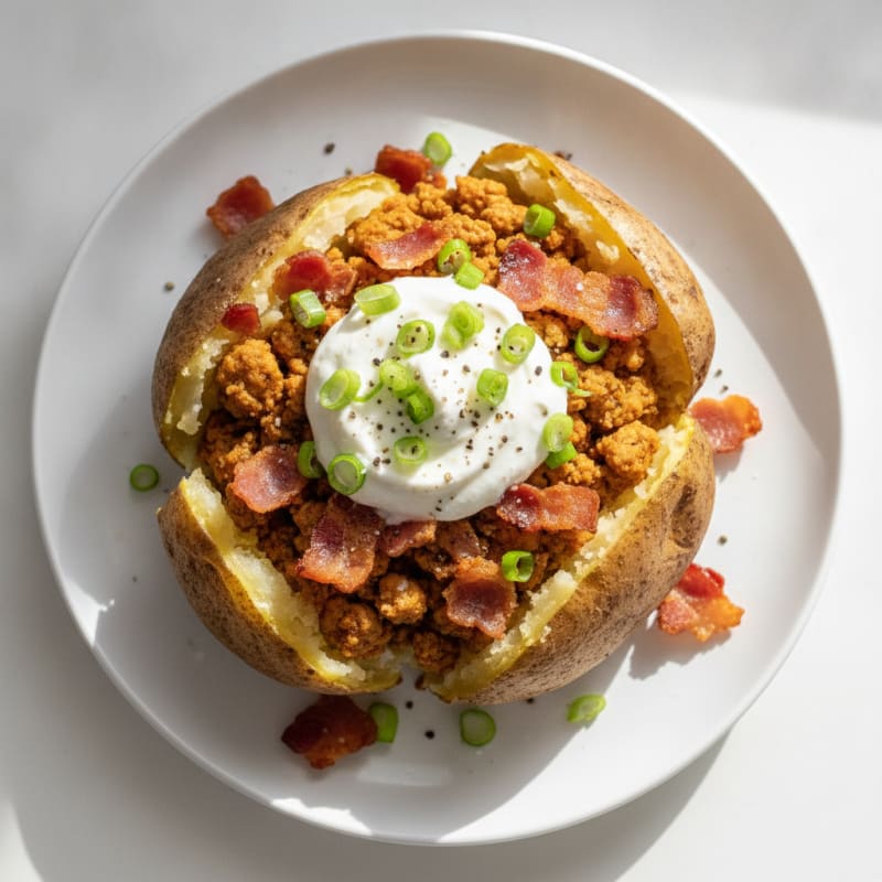 Loaded Baked Potato with Crispy Bacon