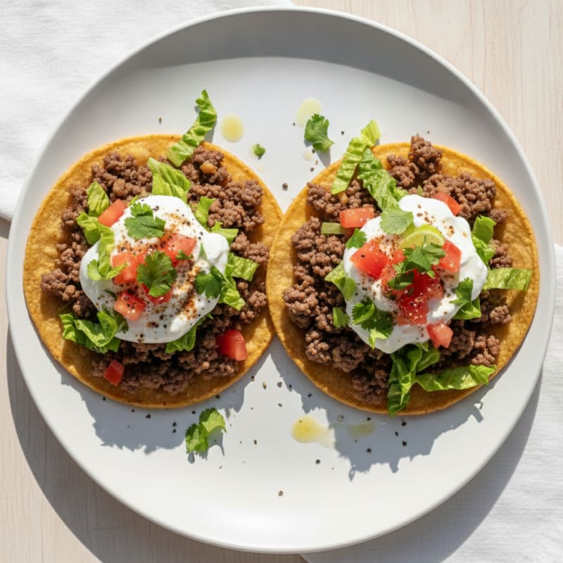 Garlic Beef Mince Tostadas