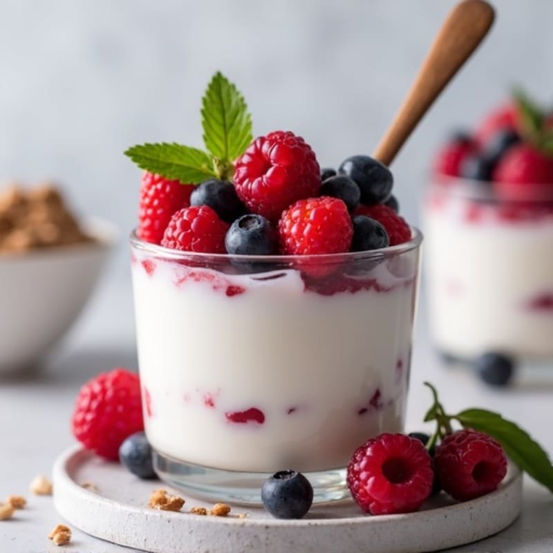 Silky Greek Yogurt Protein Mousse with Mixed Berries