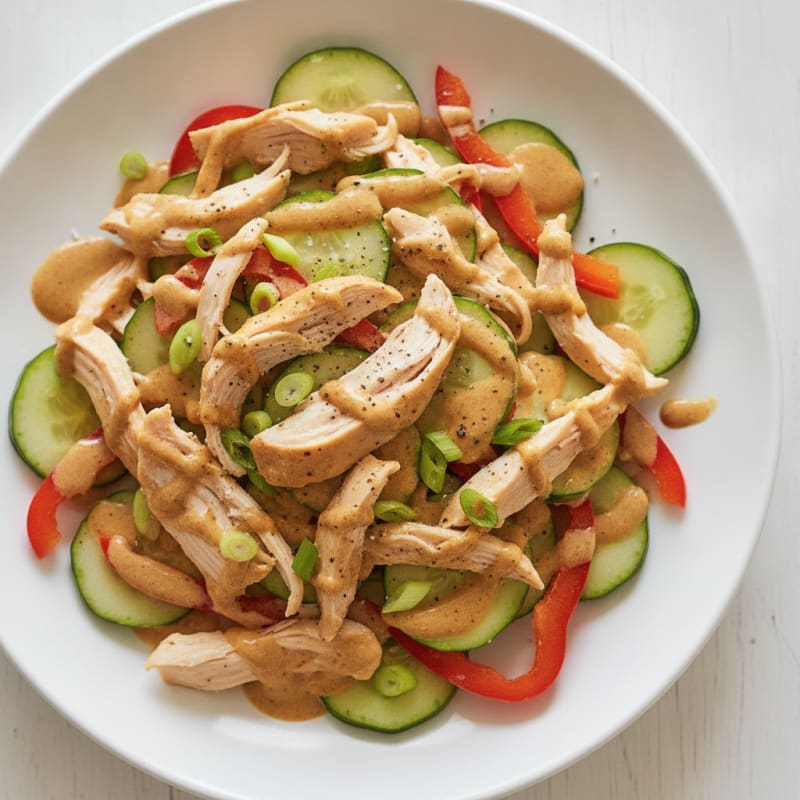 Chicken and Cucumber Salad with Peanut Dressing