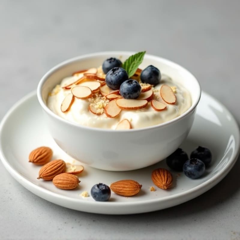 Creamy Vanilla Protein Yogurt with Almonds