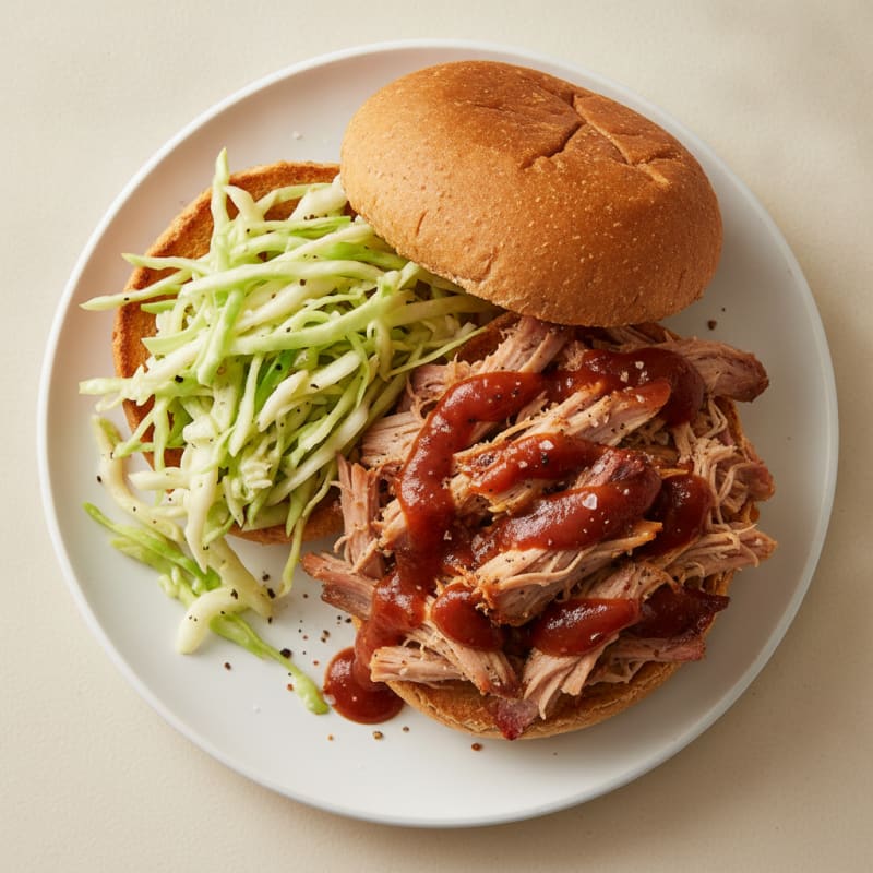 Slow-Cooked Pork Barbecue Sandwich