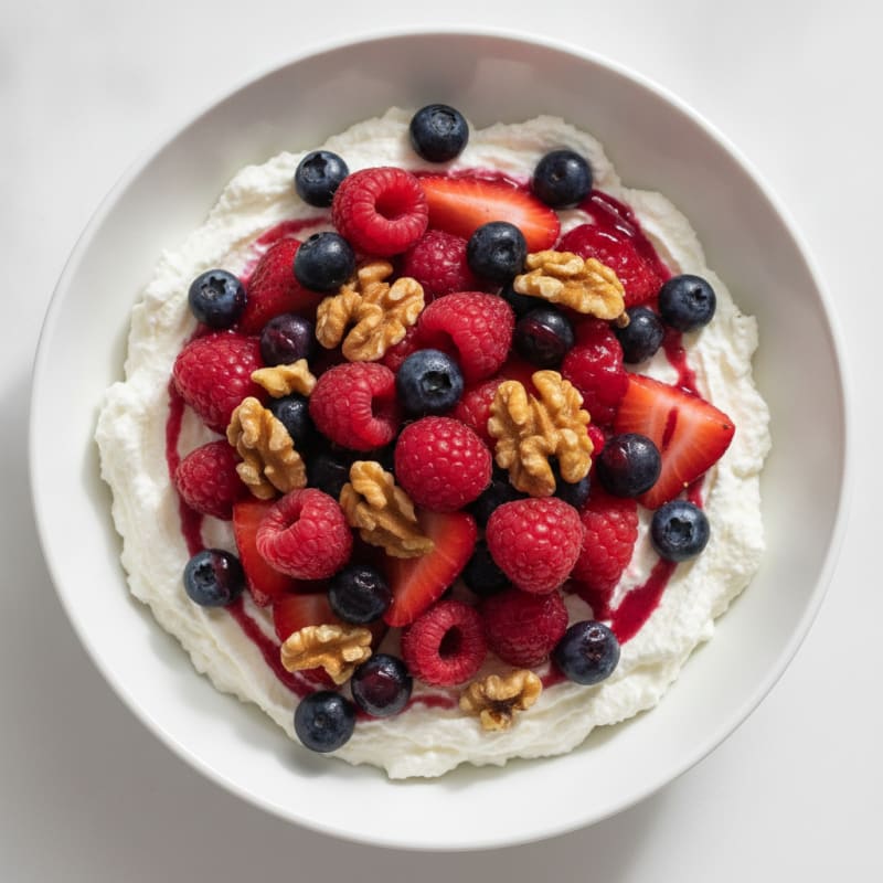 Silky Greek Yogurt Protein Mousse with Mixed Berries