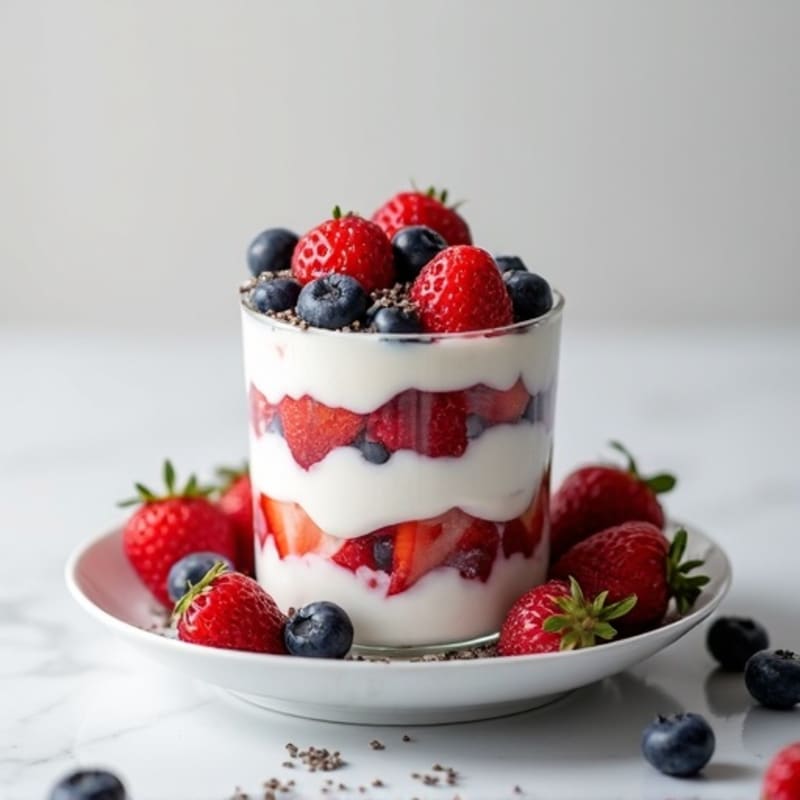 Greek Yogurt Parfait with Berries and Chia Seeds