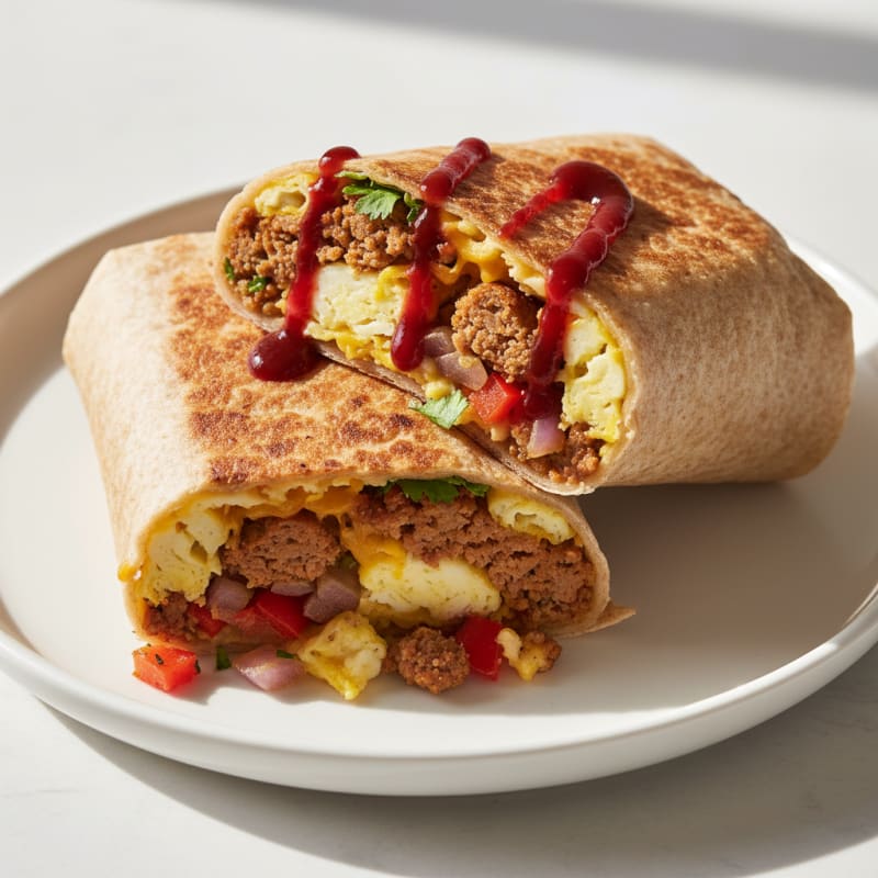 Crispy Chorizo and Egg Breakfast Burrito