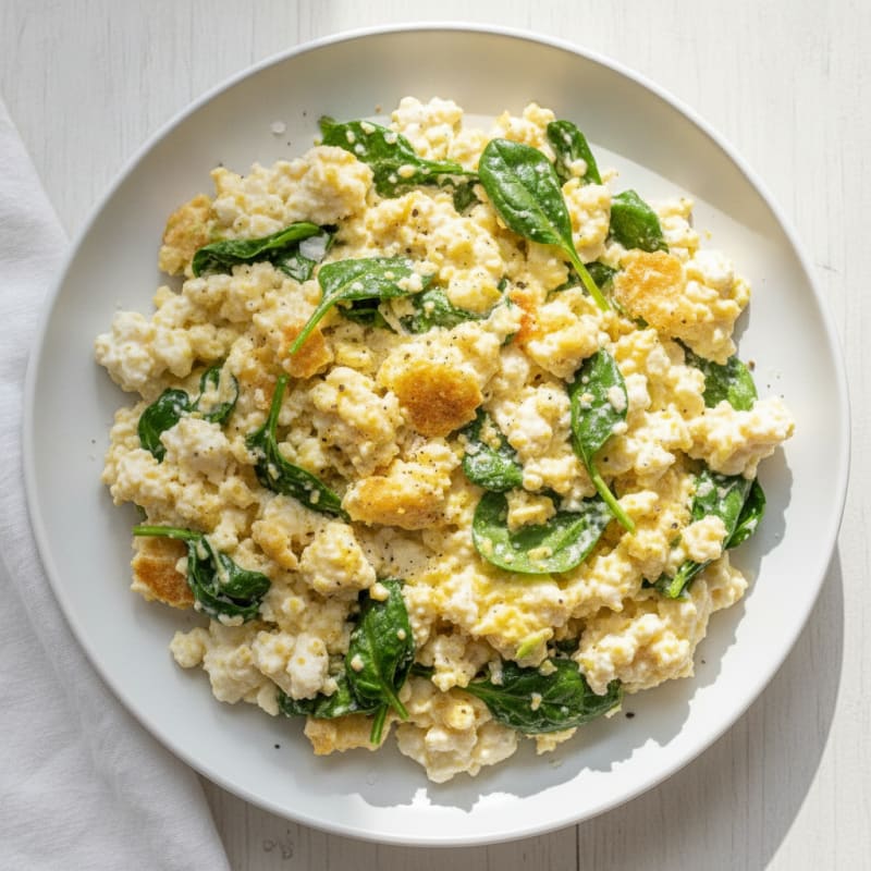 Quick Savory Egg and Cottage Cheese Scramble