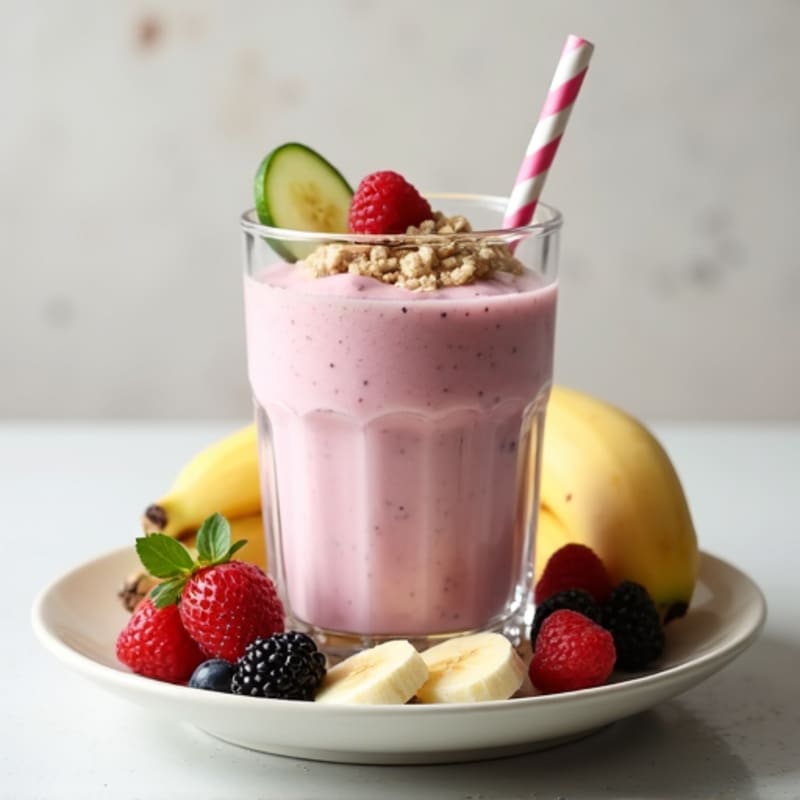 Greek Yogurt Smoothie with Protein Powder and Cucumber