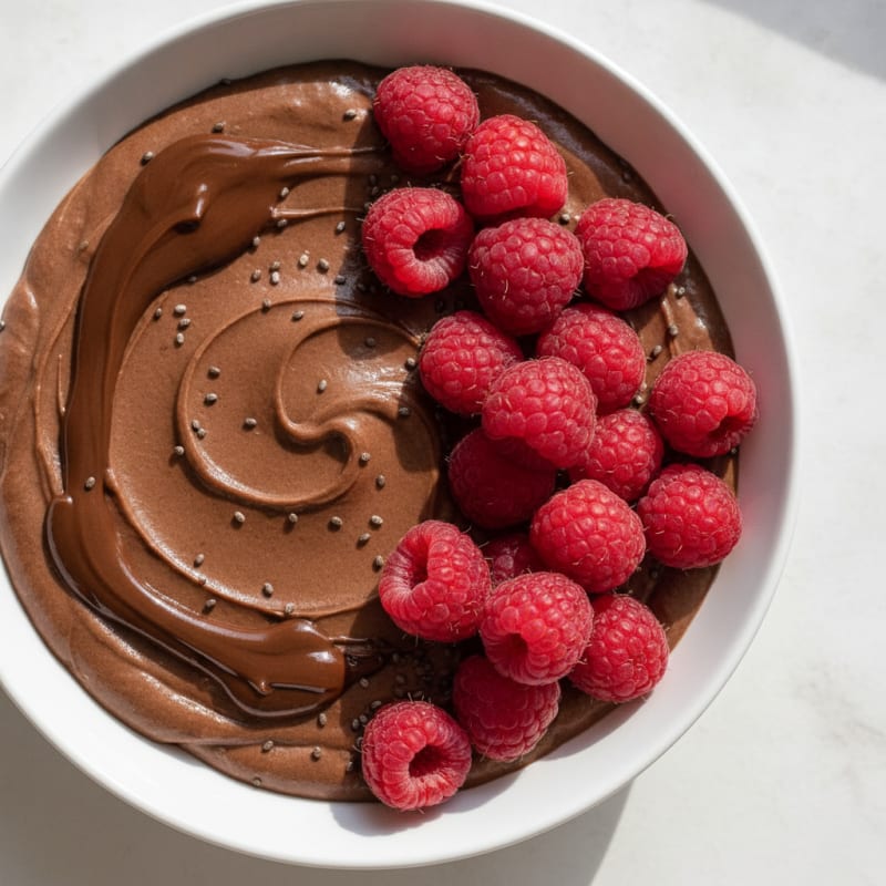 Silky Chocolate Protein Pudding with Chia Seeds
