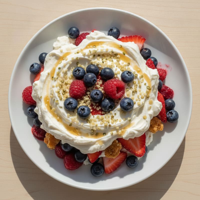 Greek Yogurt Protein Parfait with Mixed Berries