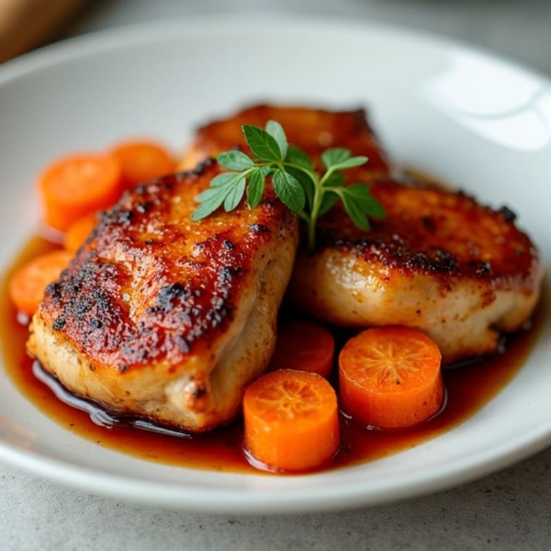 Sticky-Sweet Glazed Chicken Thighs with Caramelized Carrots