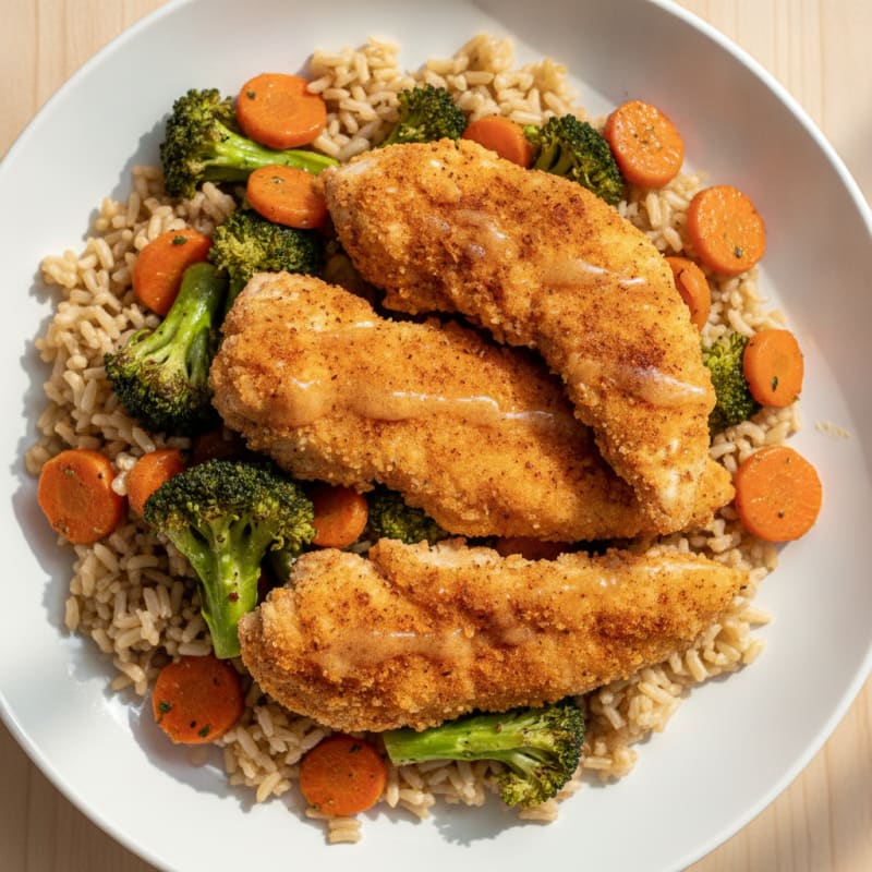 Baked Chicken Tenders with Roasted Vegetables