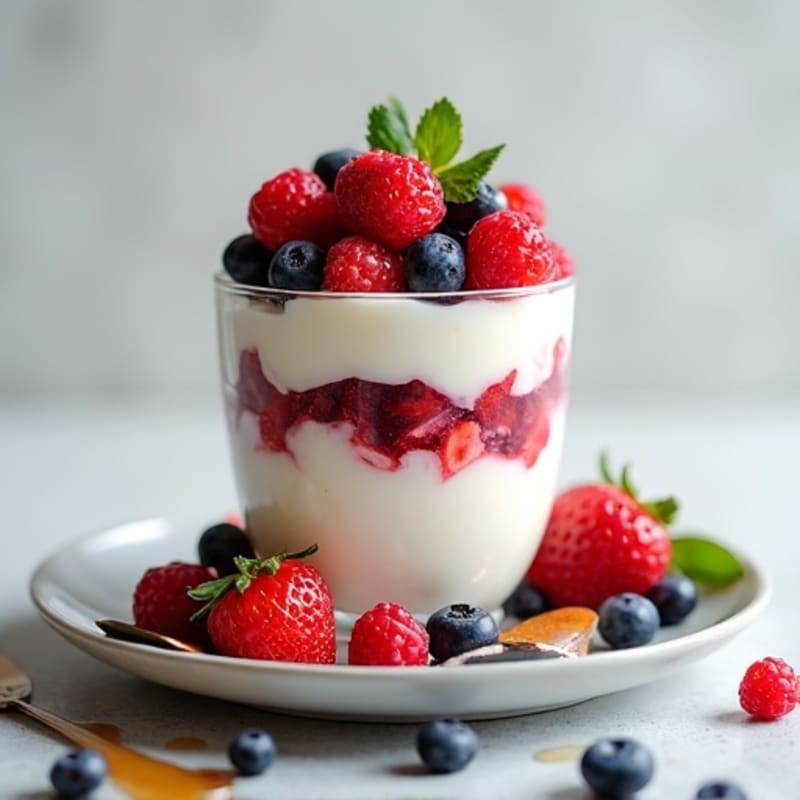 Greek Yogurt Protein Parfait with Mixed Berries