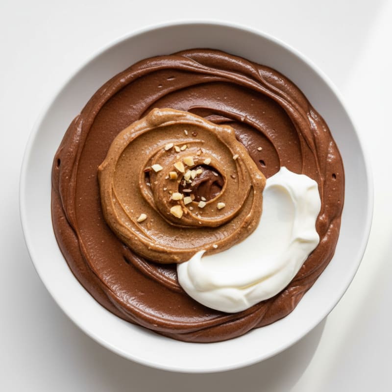 Silky Chocolate Protein Pudding with Almond Butter Swirl