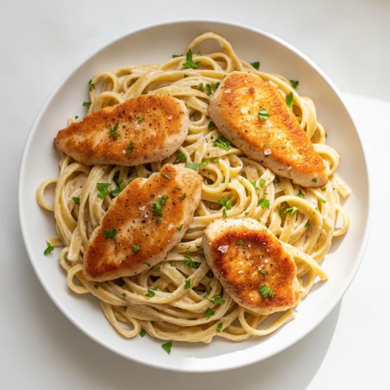 Garlic Parmesan Chicken Fettuccine Alfredo