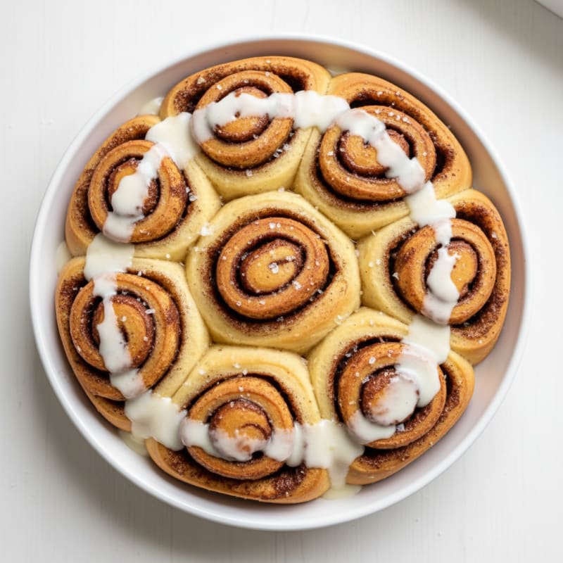 Warm Spiced Cinnamon Rolls with Cream Cheese Glaze