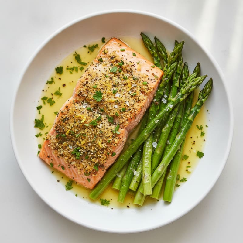 Lemon Herb Baked Salmon with Asparagus