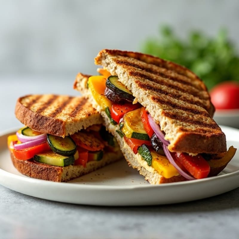 Crispy Herb-Roasted Vegetable Panini
