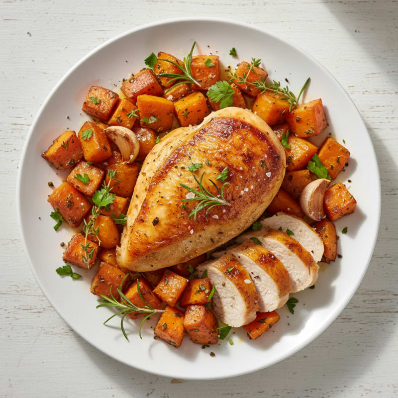Garlic Herb Roasted Chicken with Root Vegetables