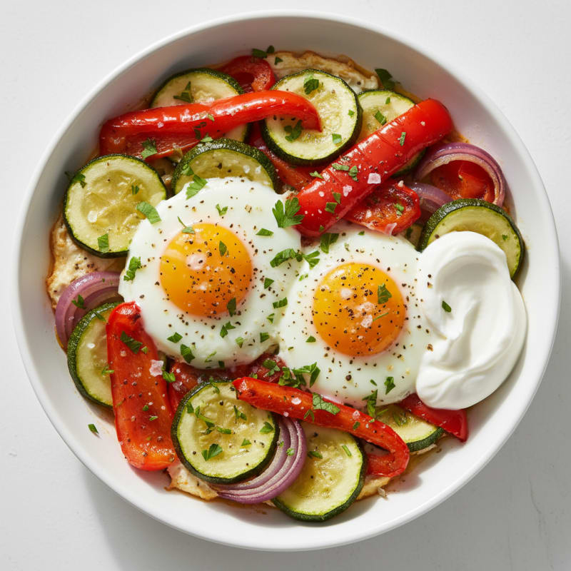Baked Eggs with Roasted Vegetables