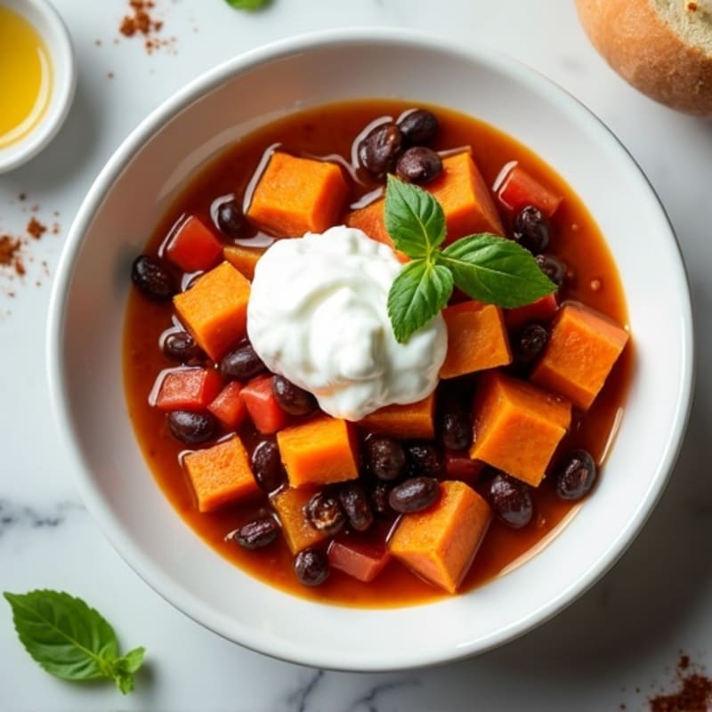 Creamy Black Bean and Sweet Potato Chili