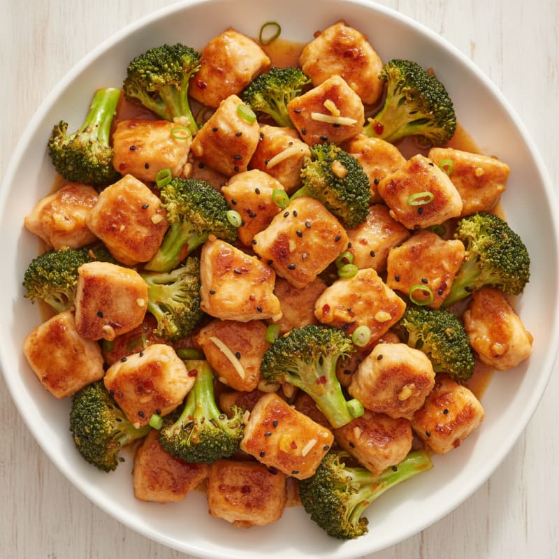 Orange Glazed Chicken and Broccoli