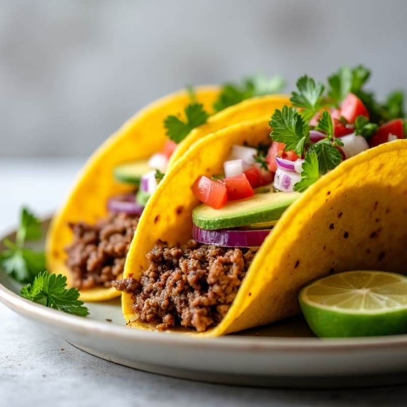 Lean Ground Beef Tacos with Fresh Salsa and Creamy Avocado