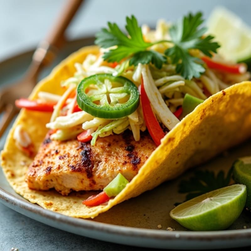 Spicy Grilled Chicken Tacos with Crunchy Cabbage Slaw