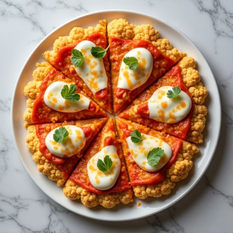 Crispy Buffalo Chicken Cauliflower Crust Pizza