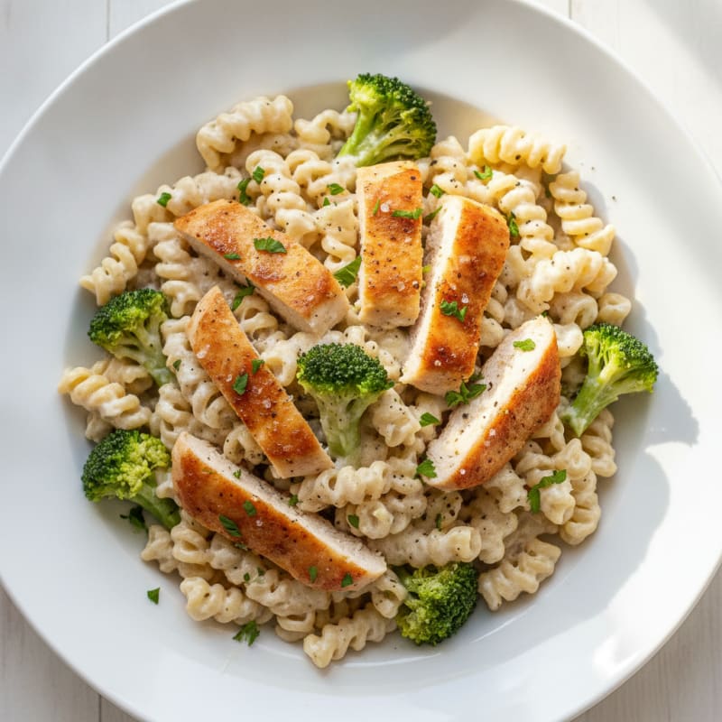 Chicken Alfredo Pasta with Broccoli