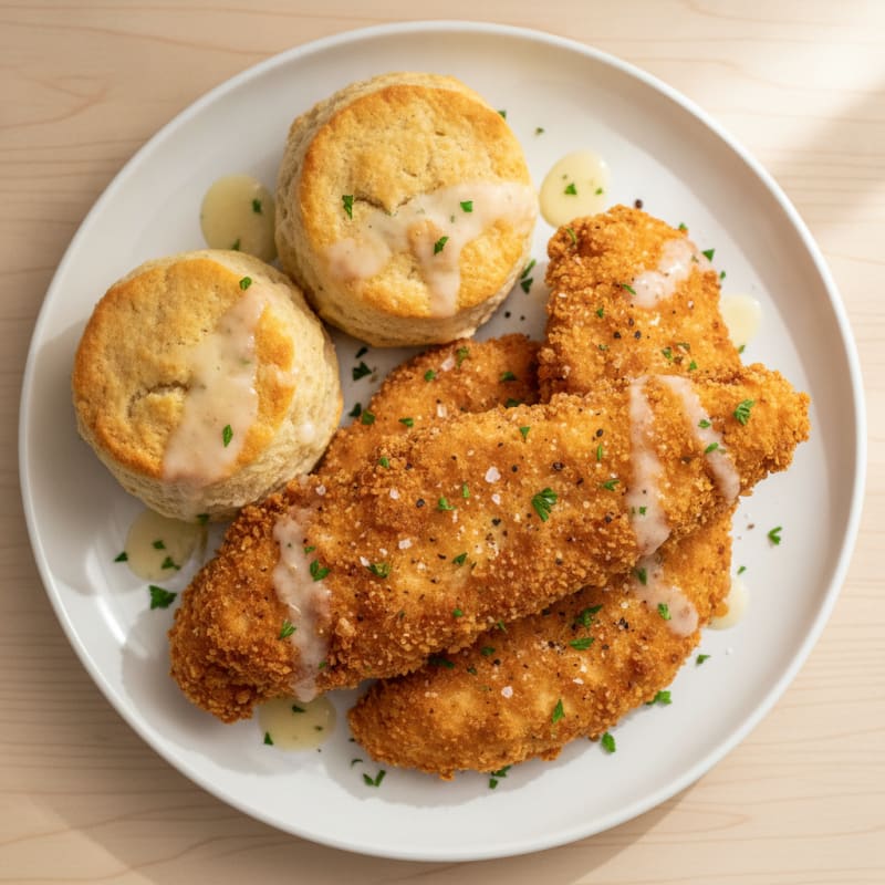 Air-Fried Buttermilk Chicken with Protein Biscuits