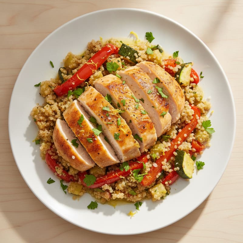 Lemon Herb Quinoa with Roasted Vegetables