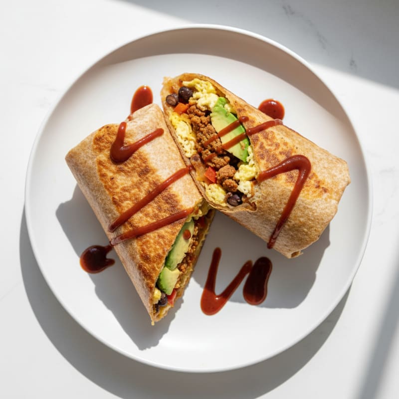 Crispy Chorizo and Egg Breakfast Burrito