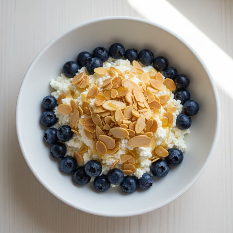 Cottage Cheese Berry Parfait with Toasted Almonds