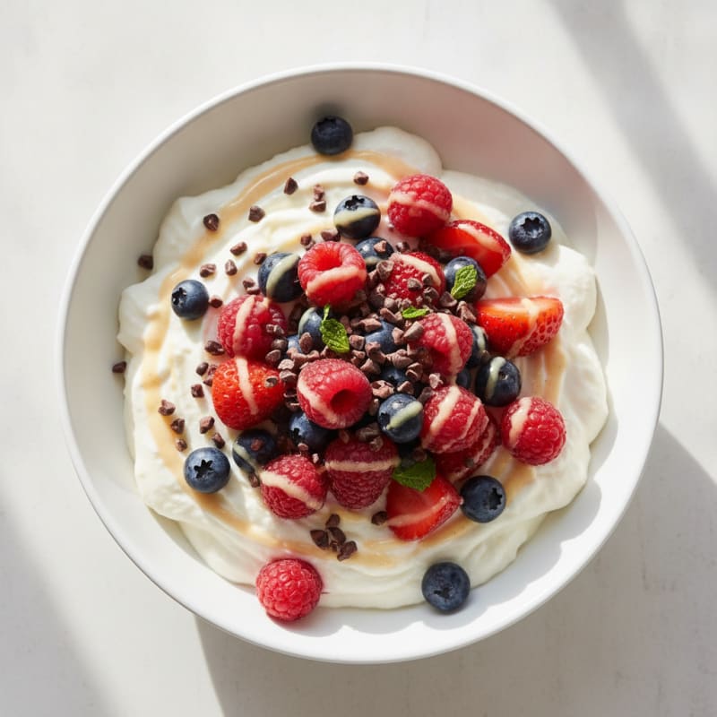 Silky Greek Yogurt Protein Mousse with Berries