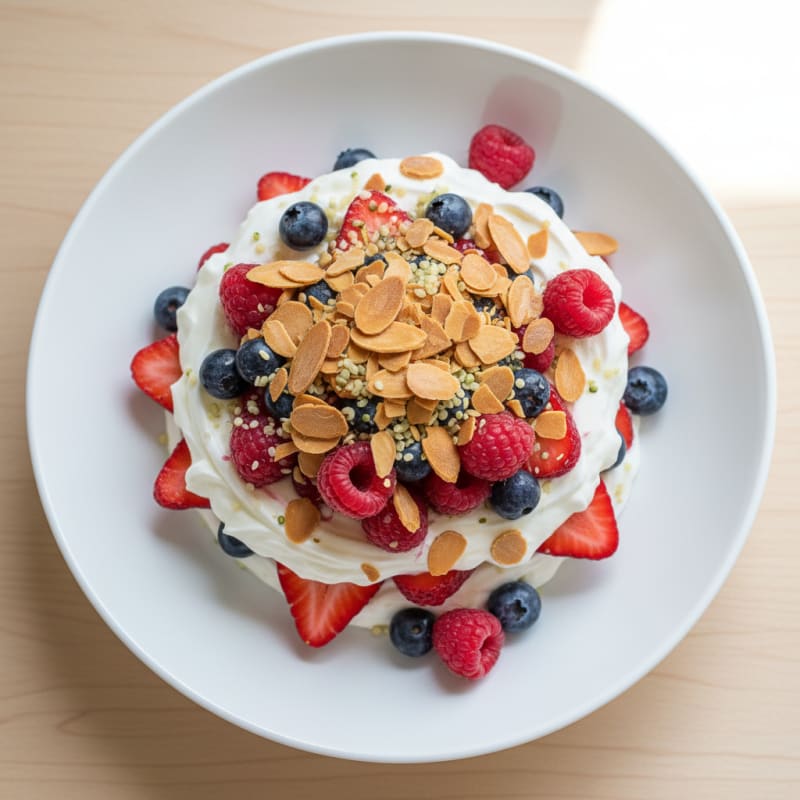 Greek Yogurt Protein Parfait with Mixed Berries