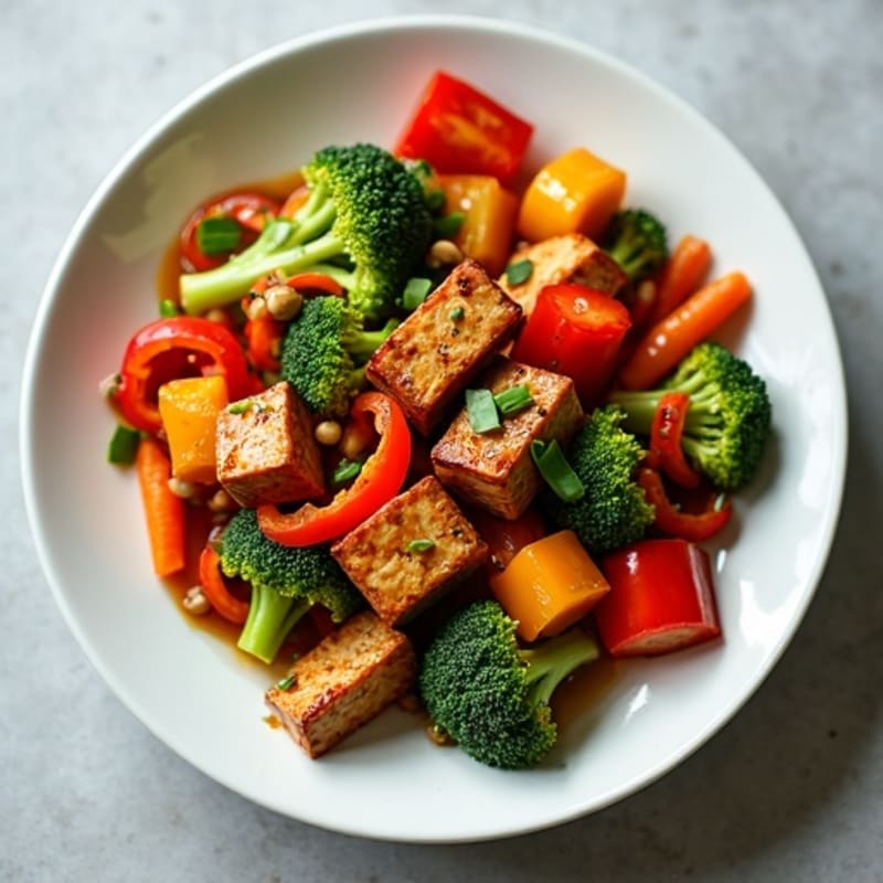 Maple Glazed Tempeh Stir-Fry with Fresh Vegetables