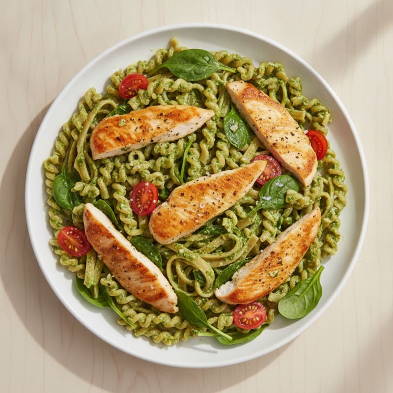 Creamy Pesto Chicken Linguine
