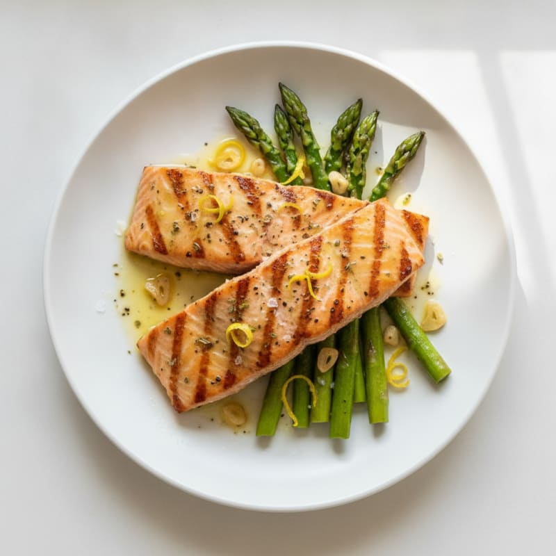 Lemon Herb Grilled Salmon with Asparagus