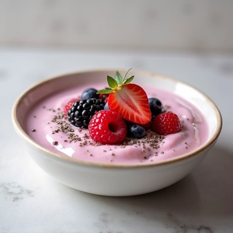 Silky Greek Yogurt Protein Pudding with Berries