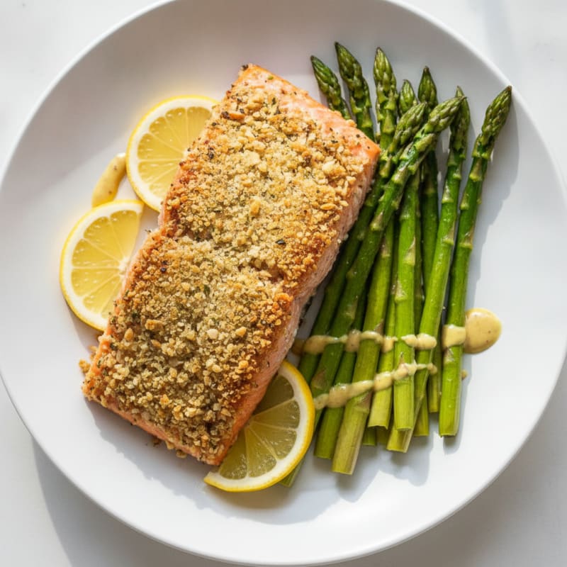 Herb-Crusted Salmon with Roasted Asparagus