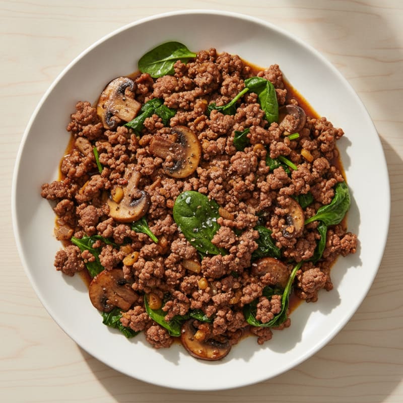 Savory Ground Beef and Mushroom Skillet