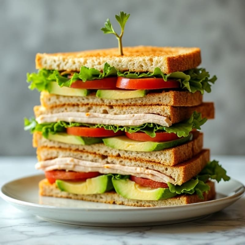 Stacked Turkey Club with Fresh Avocado