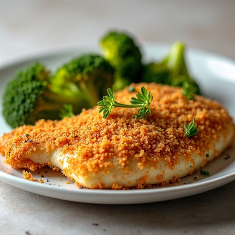 Crispy Buttermilk Baked Chicken with Roasted Broccoli